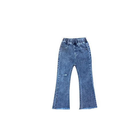 Girls Denim Flared Pants